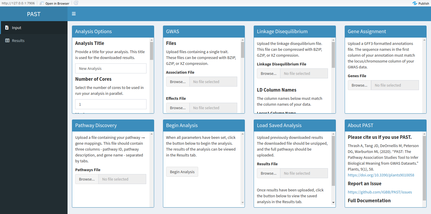 PAST Shiny UI